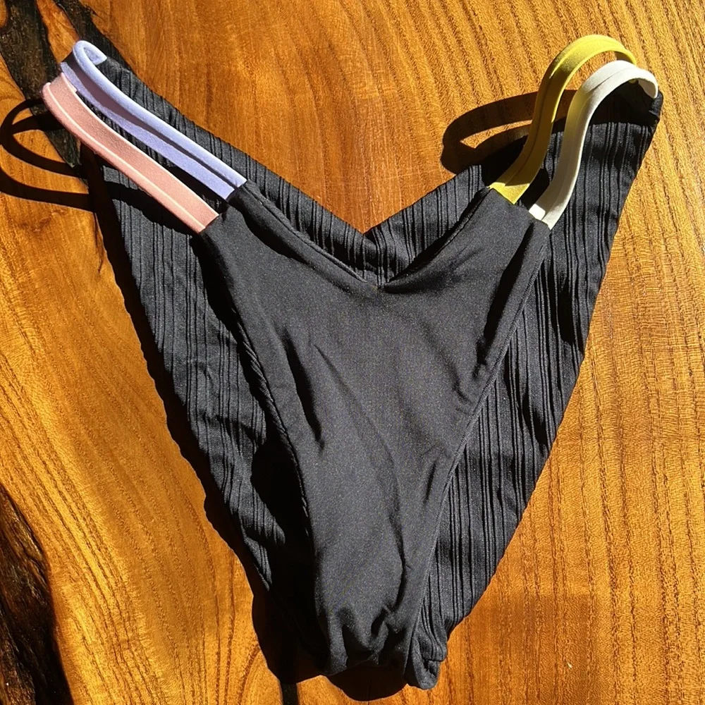 NWOT Hurley High Leg Ribbed Bikini Bottom